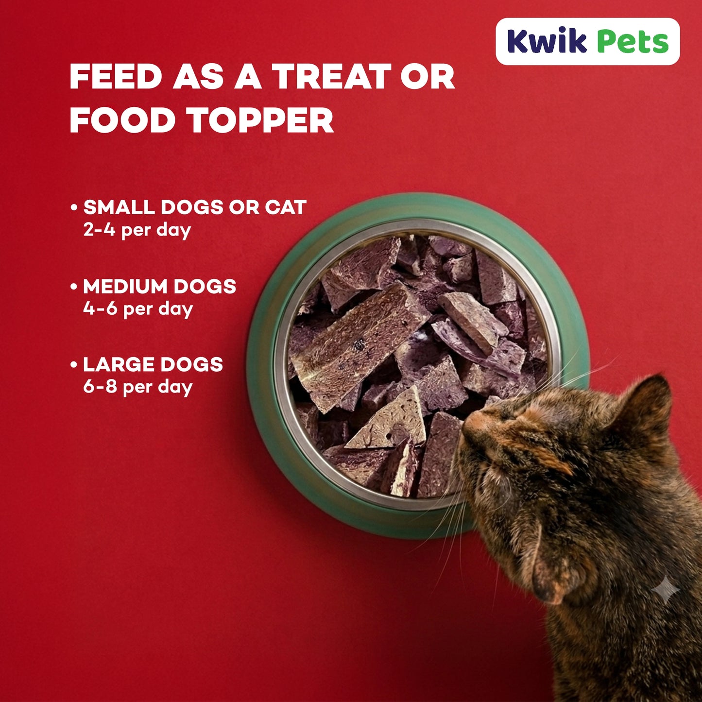 Feeding Guidelines of Northwest Naturals Raw Rewards Freeze Dried Dog & Cat Treats Beef Liver 3-oz
