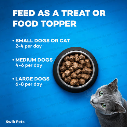 Feeding Guide Lines of Northwest Naturals Raw Rewards Freeze Dried Dog & Cat Treats Chicken Heart 3-oz