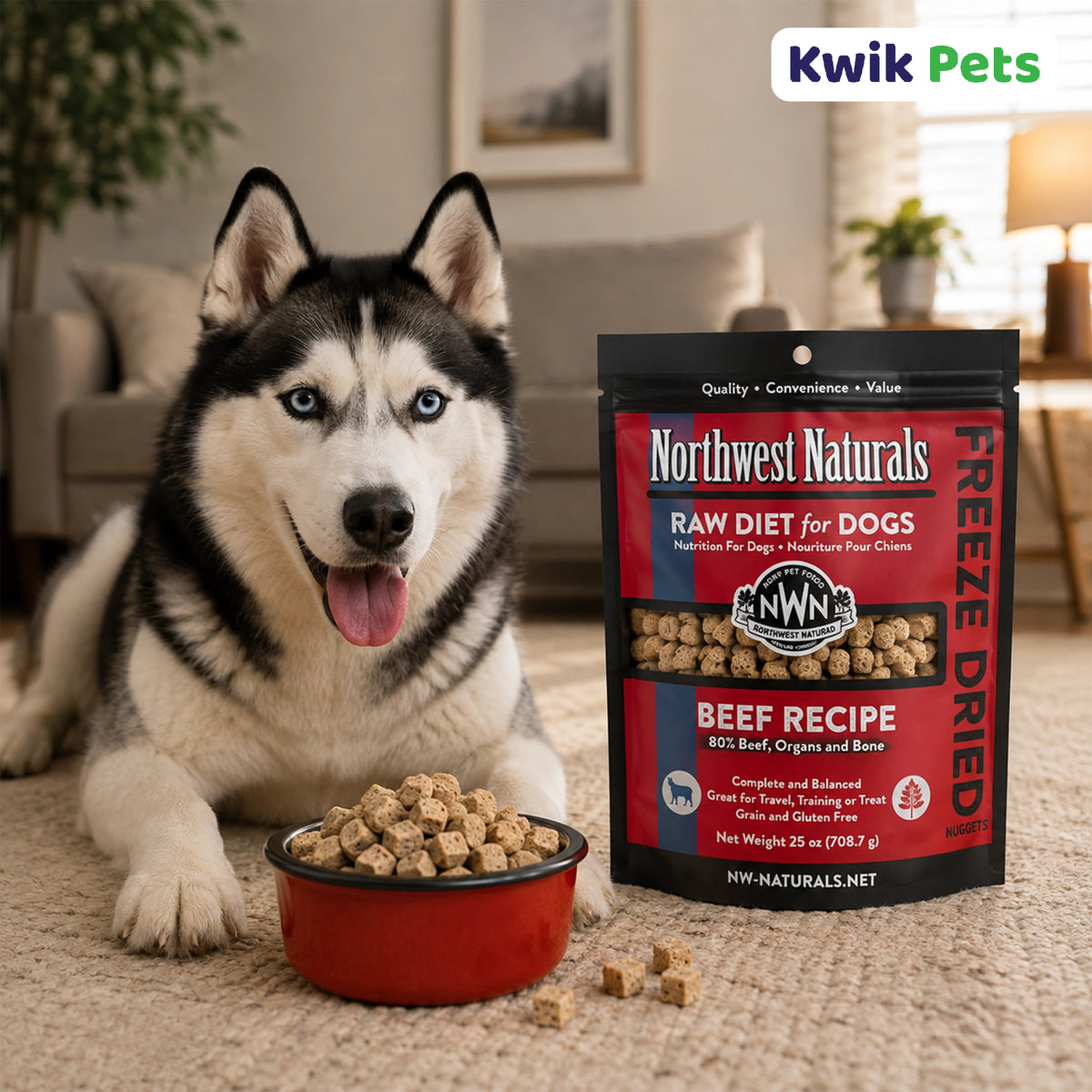 LifeStyle of Northwest Naturals Freeze Dried Raw Diet Dog Food Beef Recipe 25-oz
