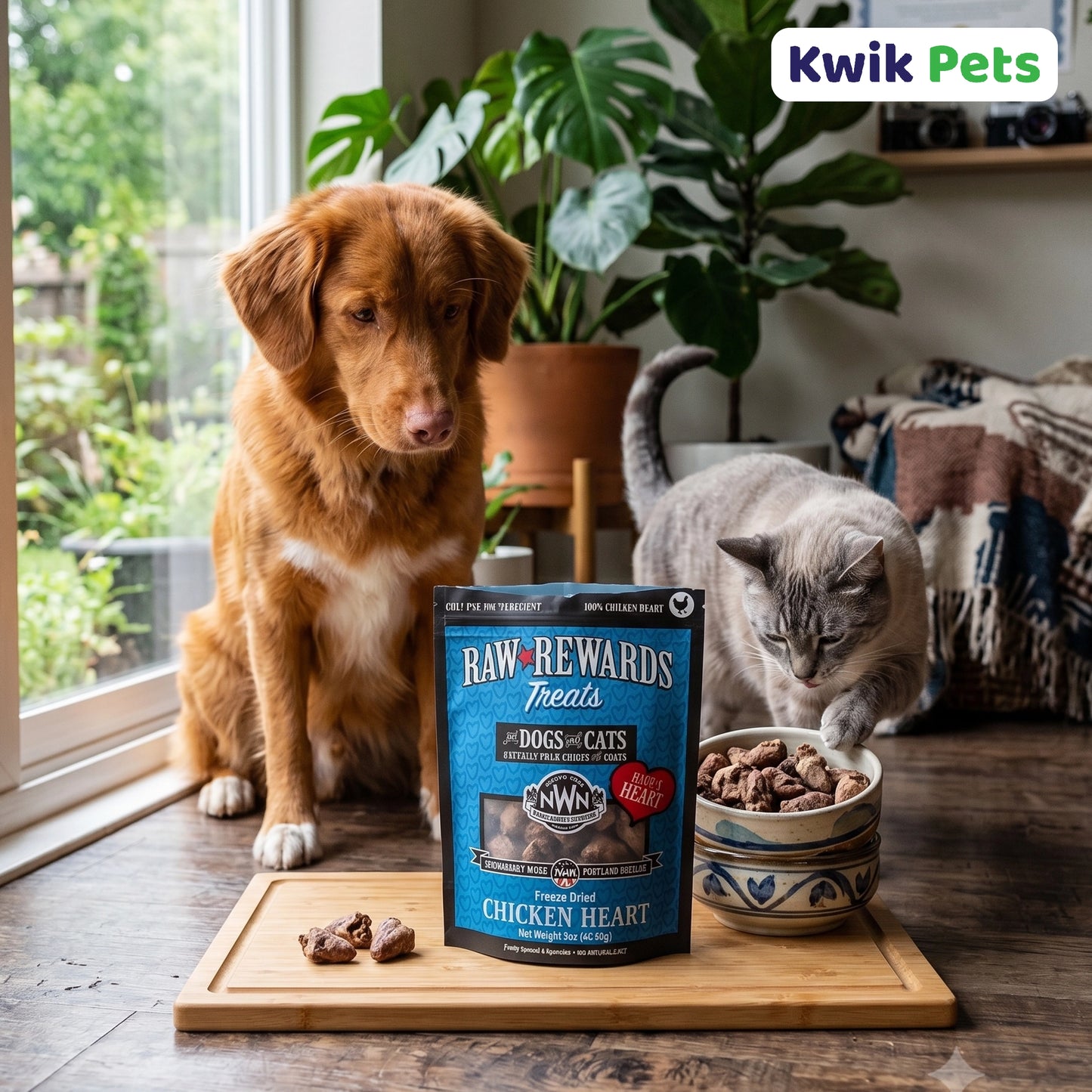Lifestyle of Northwest Naturals Raw Rewards Freeze Dried Dog & Cat Treats Chicken Heart 10-oz
