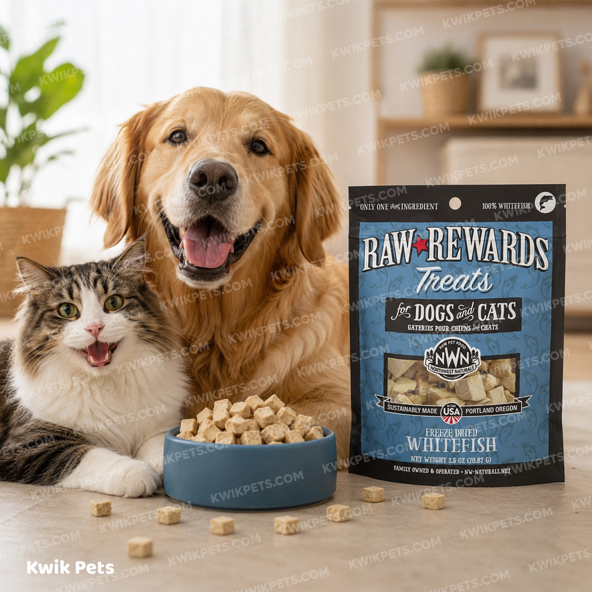 Lifestyle of Northwest Naturals Raw Rewards Freeze Dried Dog & Cat Treats Whitefish 2.5-oz