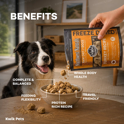 Benefits of Northwest Naturals Freeze Dried Raw Diet Dog Food Turkey Recipe 12-oz