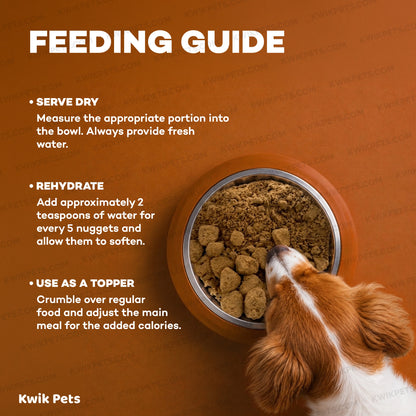 Feeding Guide Lines of Northwest Naturals Freeze Dried Raw Diet Dog Food Turkey Recipe 12-oz