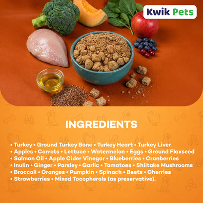 Ingredients info of Northwest Naturals Freeze Dried Raw Diet Dog Food Turkey Recipe 25-oz