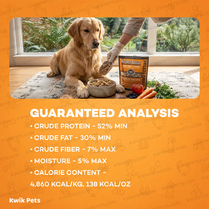 Guaranteed Analysis of Northwest Naturals Freeze Dried Raw Diet Dog Food Turkey Recipe 12-oz