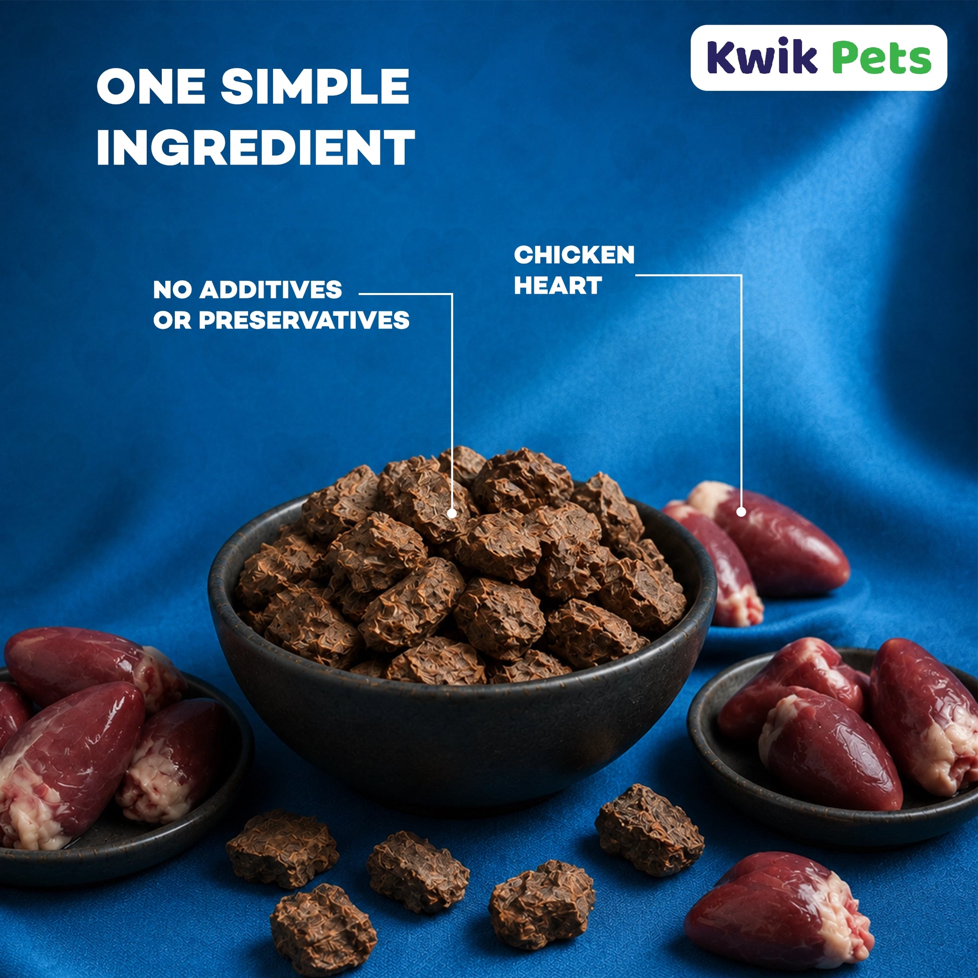 Ingredients of  Northwest Naturals Raw Rewards Freeze Dried Dog & Cat Treats Chicken Heart 3-oz 
