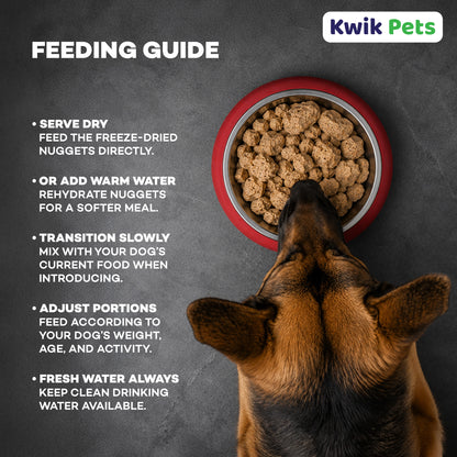 Feeding Guidelines of Northwest Naturals Freeze Dried Raw Diet Dog Food Beef Recipe 12-oz