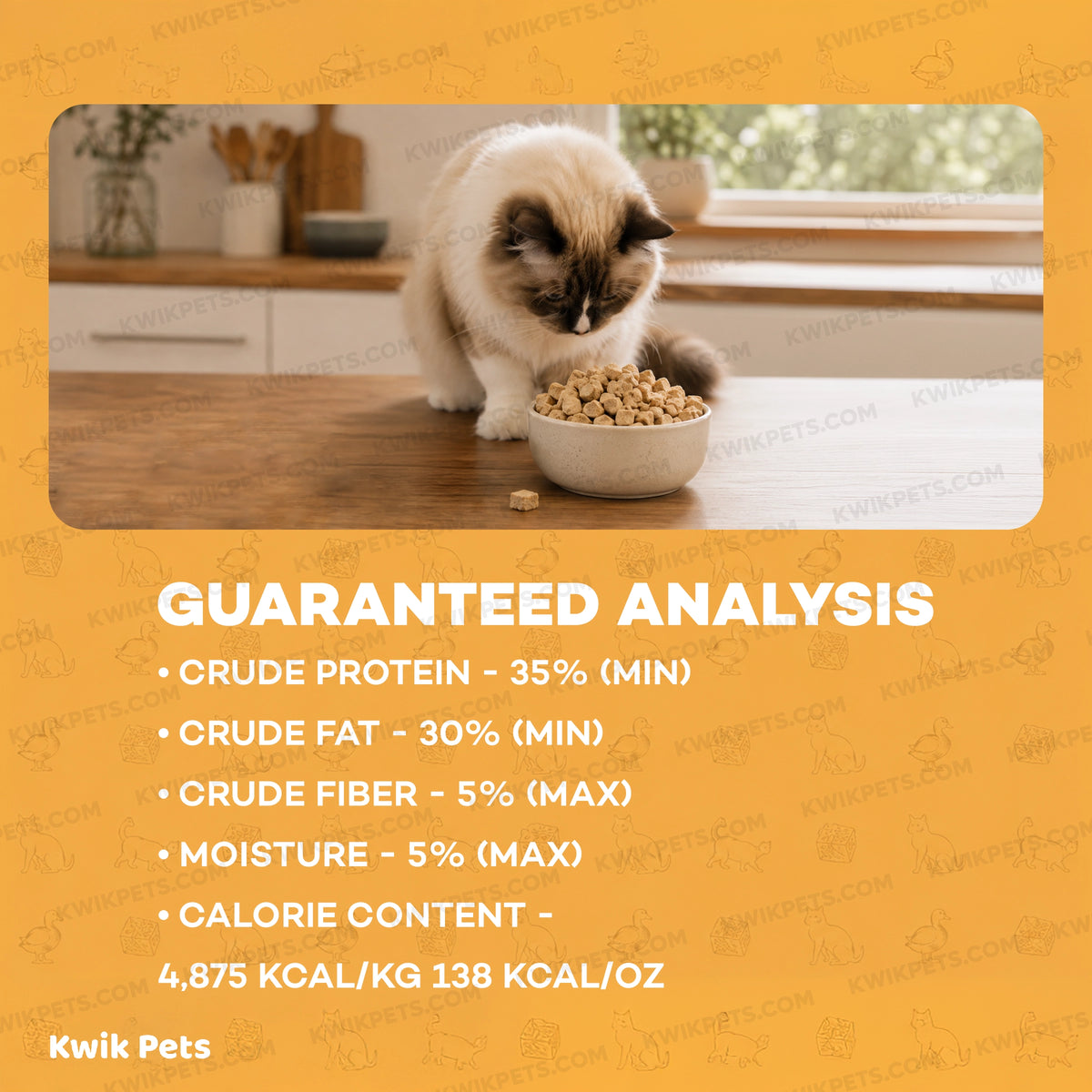 Guaranteed Analysis of Northwest Naturals Freeze Dried Raw Diet Cat Food Duck Recipe 11-oz