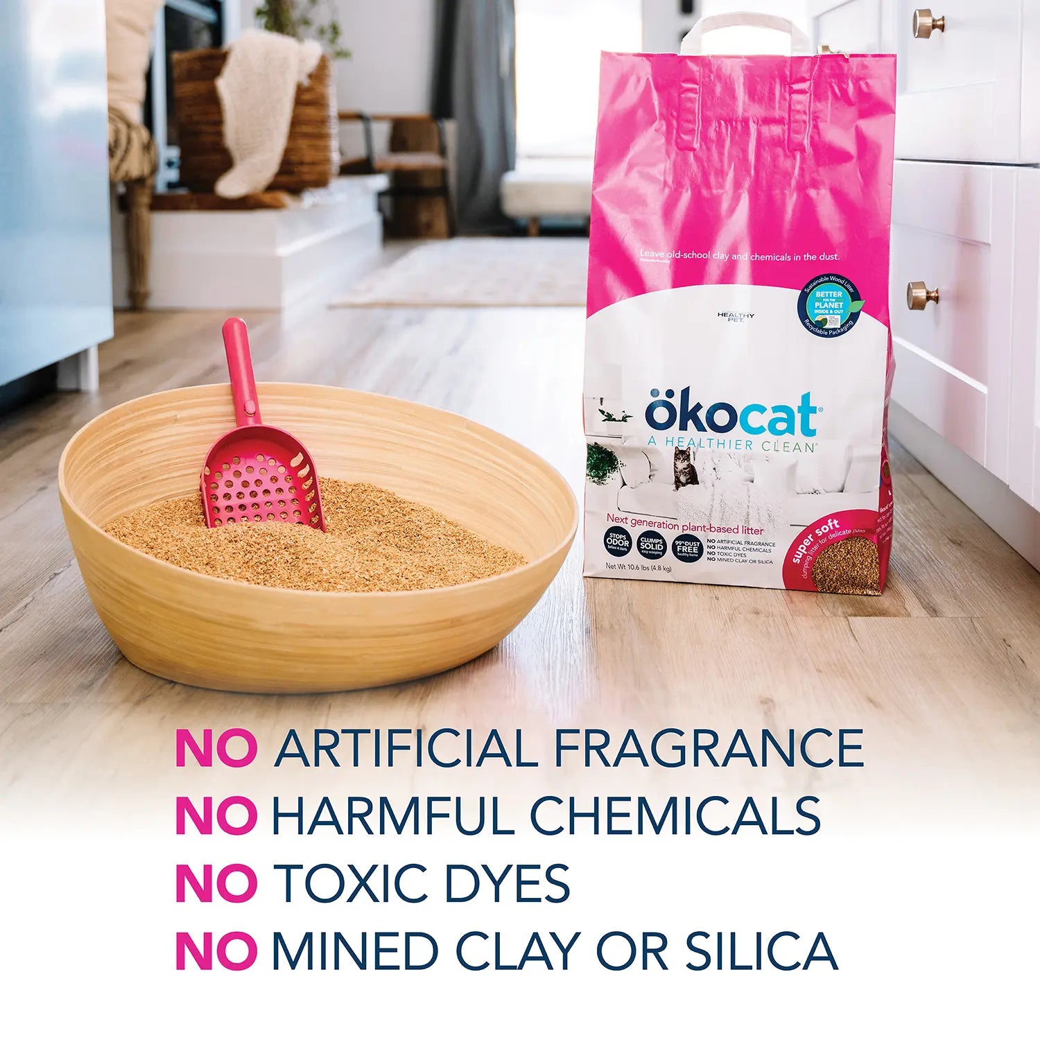 Product info 2 of Okocat Super Soft Clumping Wood Cat Litter 10.6-lb