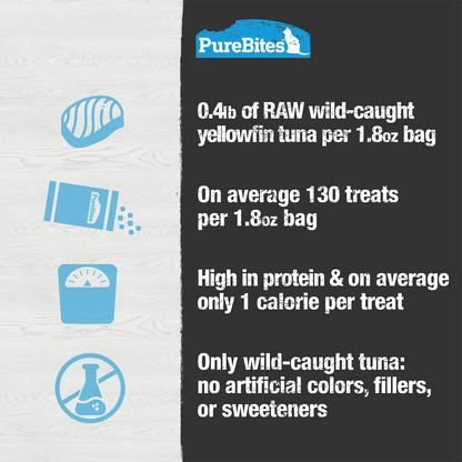 Product info of PureBites Wild-Caught Tuna Freeze-Dried Cat Treats 1.8-oz