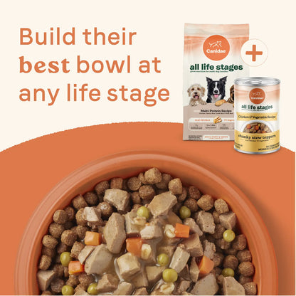 Product info of CANIDAE All Life Stages Chunky Stew Wet Dog Food Topper Chicken & Vegetable 12.7-oz
