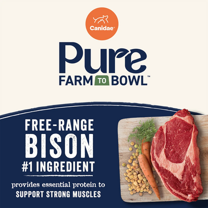 Product info of Canidae Pure Goodness Grain-Free Limited Ingredient Adult Dry Dog Food Real Bison, Lentil & Carrot Recipe 10-lb