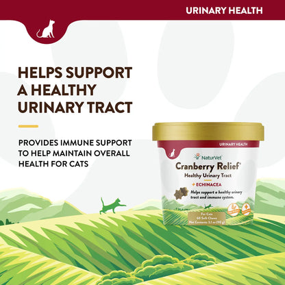 Product info of NaturVet Cranberry Relief Plus Echinacea Soft Chews for Cats 60 Count 3.1-oz