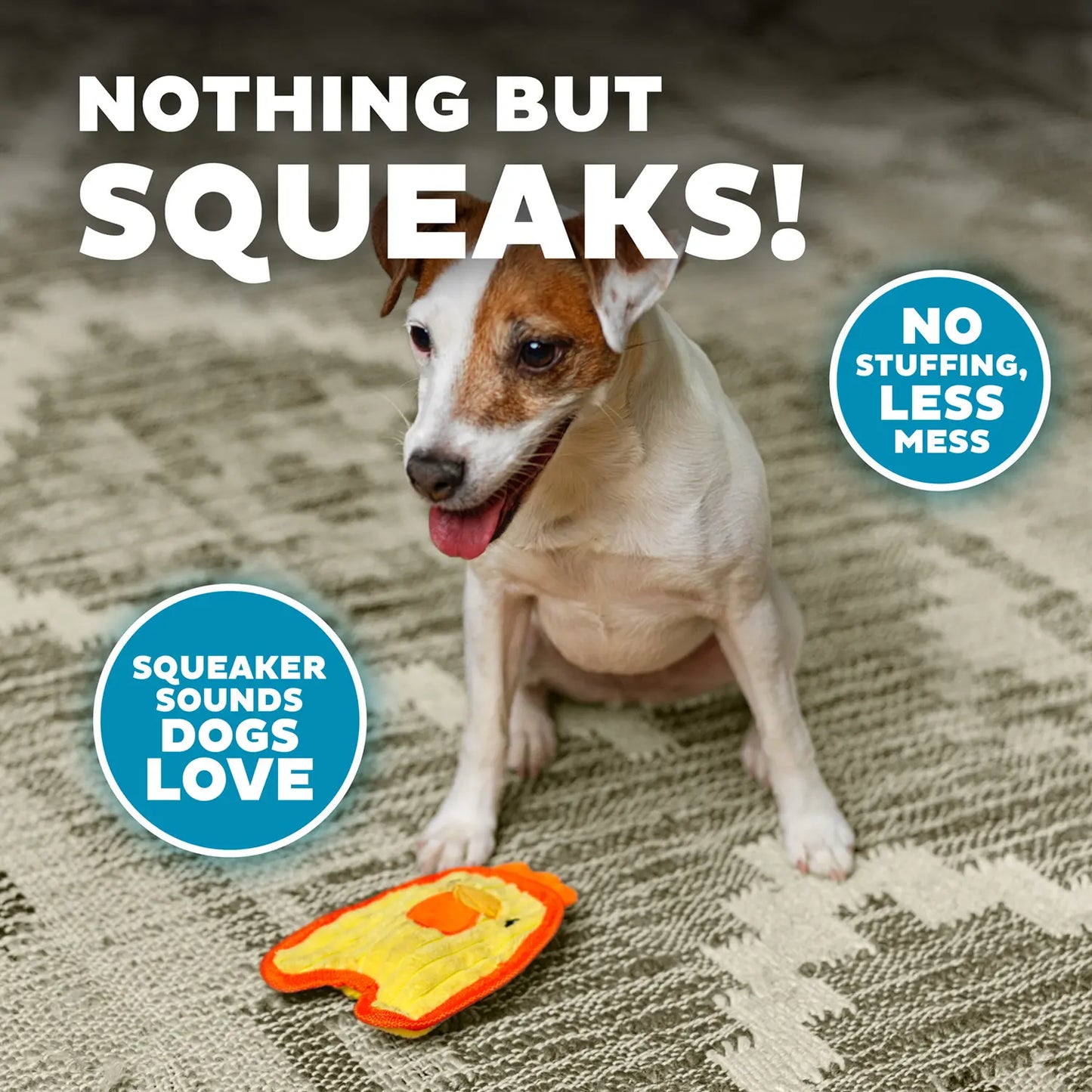 Product info 2 of Outward Hound Durablez Chick Squeaky Plush Dog Toy Yellow Extra Small