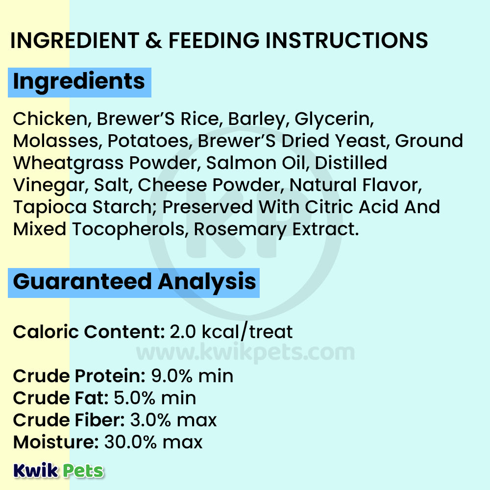 Ingredients & Guaranteed-Analysis of Pet Greens Cat Craves Semi-Moist Soft-Chew Cat Treats Chicken 3-oz