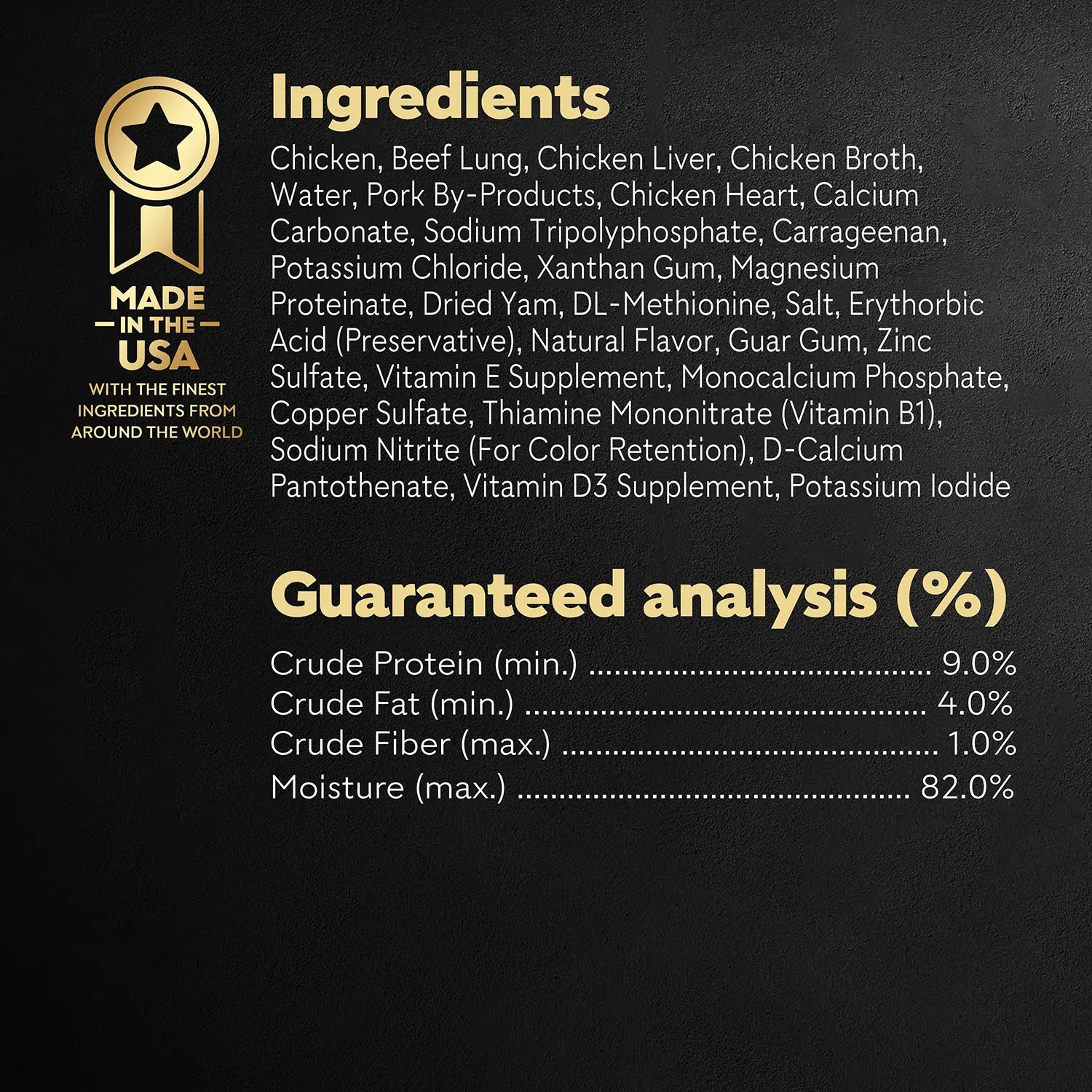 Ingredients info & Guaranteed-Analysis of Cesar Classic Loaf in Sauce Adult Wet Dog Food Chicken & Liver 3.5-oz