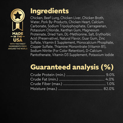 Ingredients info & Guaranteed-Analysis of Cesar Classic Loaf in Sauce Adult Wet Dog Food Chicken & Liver 3.5-oz