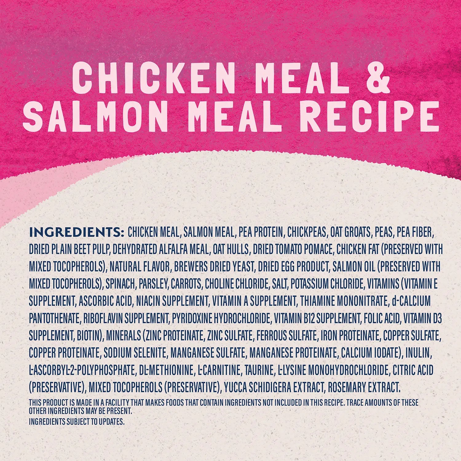 Ingredients info 1 of Natural Balance Pet Foods Original Ultra Fat Cats Dry Cat Food Chicken Meal & Salmon Meal 15-lb