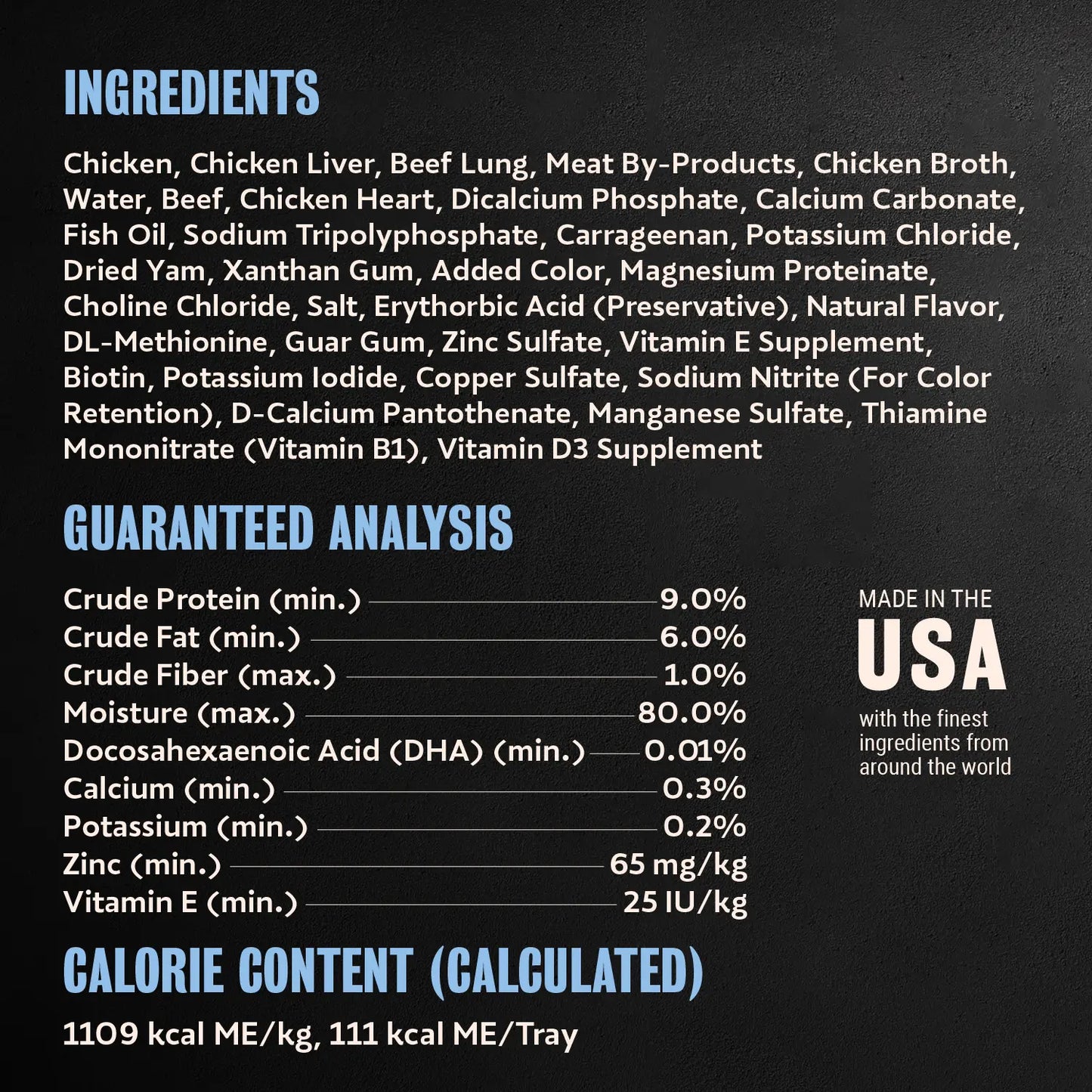 Ingredients info ,Guaranteed-Analysis & Calorie Content info of Cesar Classic Loaf in Sauce Puppy Wet Dog Food Chicken & Beef 3.5-oz