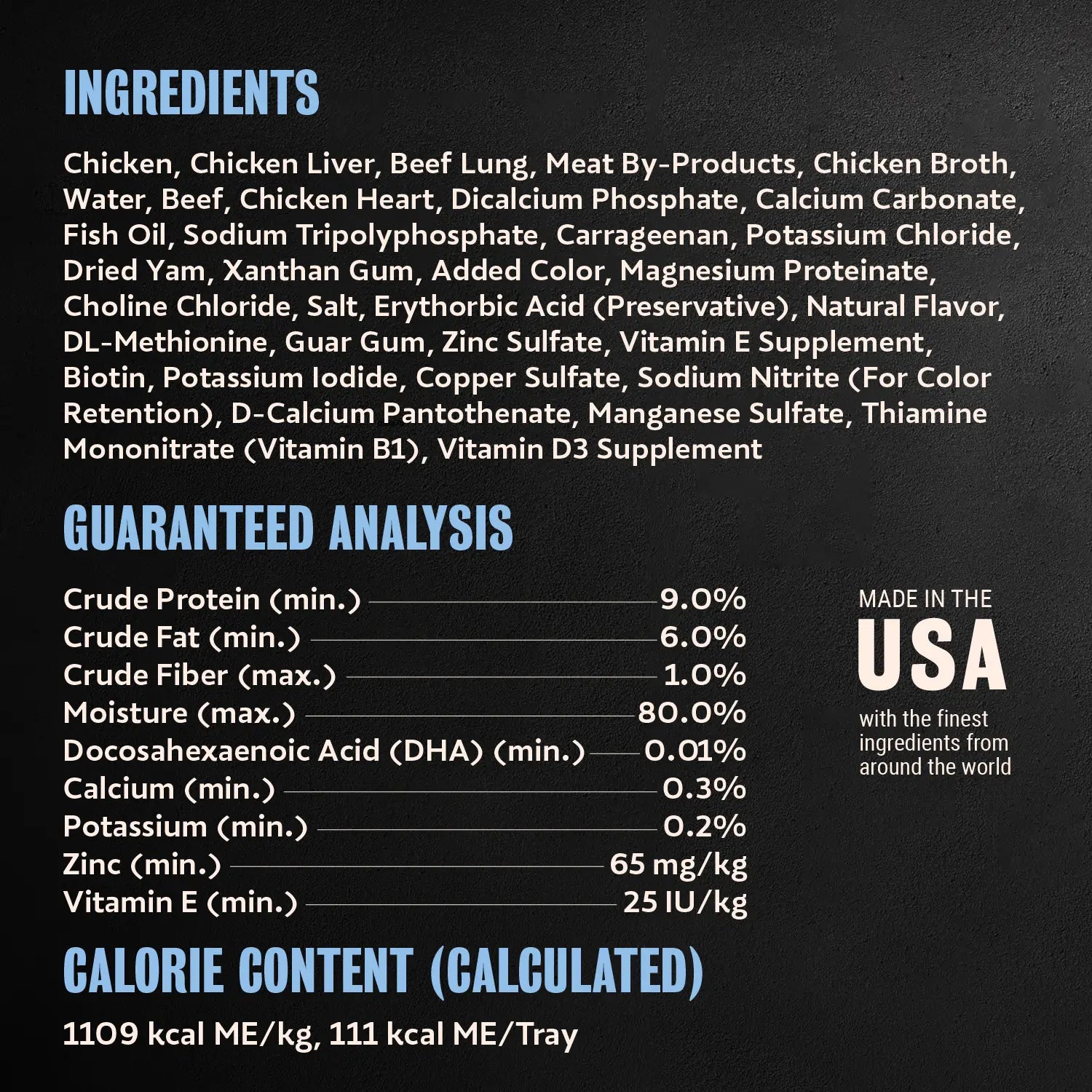 Ingredients info ,Guaranteed-Analysis & Calorie Content info of Cesar Classic Loaf in Sauce Puppy Wet Dog Food Chicken & Beef 3.5-oz