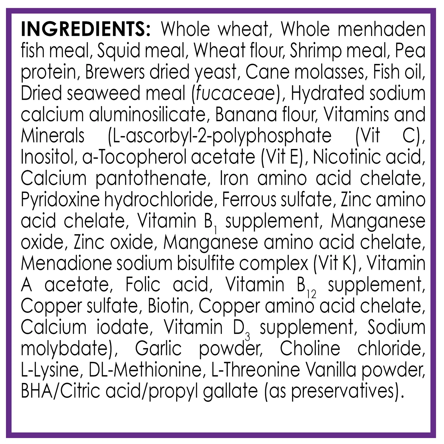 Ingredients info of API Tropical Premium Flakes Fish Food 1.1-oz