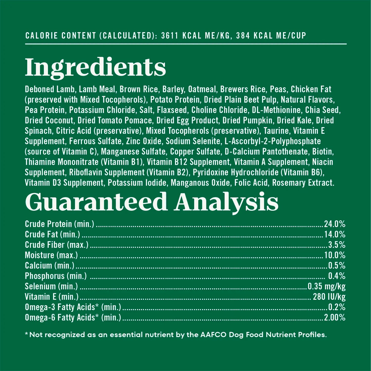 Ingredients & Guaranteed-Analysis of Nutro Natural Choice Lamb & Brown Rice Small Bites Adult Dry Dog Food 5-lb