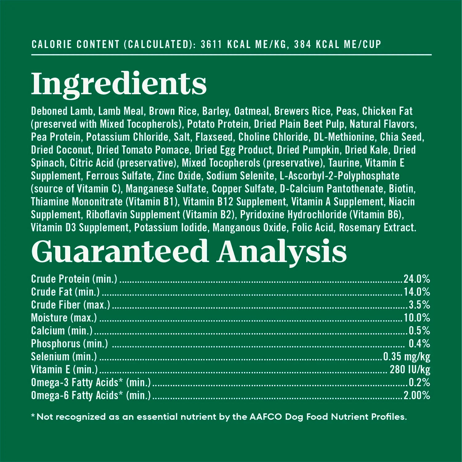 Ingredients & Guaranteed-Analysis of Nutro Natural Choice Lamb & Brown Rice Small Bites Adult Dry Dog Food 5-lb