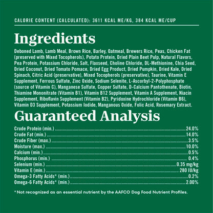Ingredients & Guaranteed-Analysis of Nutro Natural Choice Lamb & Brown Rice Small Bites Adult Dry Dog Food 5-lb