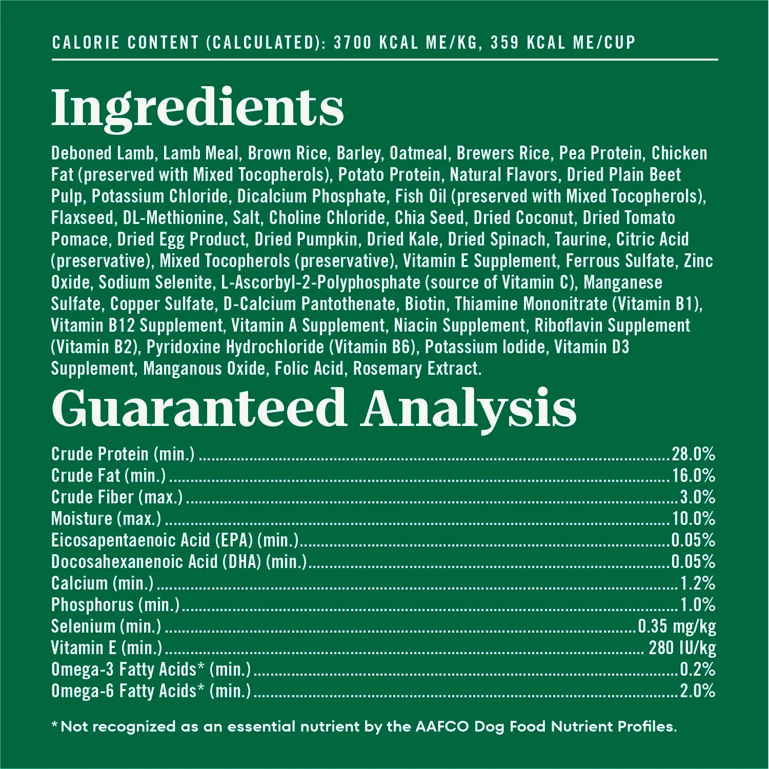Ingredients & Guaranteed-Analysis of Nutro Natural Choice Lamb & Brown Rice Puppy Dry Food 4.5-lb