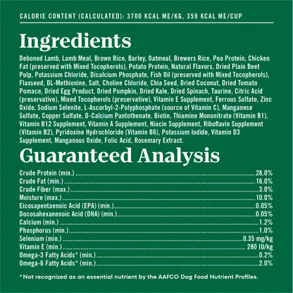 Ingredients & Guaranteed-Analysis of Nutro Natural Choice Lamb & Brown Rice Puppy Dry Food 4.5-lb