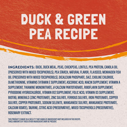 Ingredients info 1 of Natural Balance Pet Foods Limited Ingredient Reserve Grain Free Dry Cat Food Green Pea & Duck 10-lb