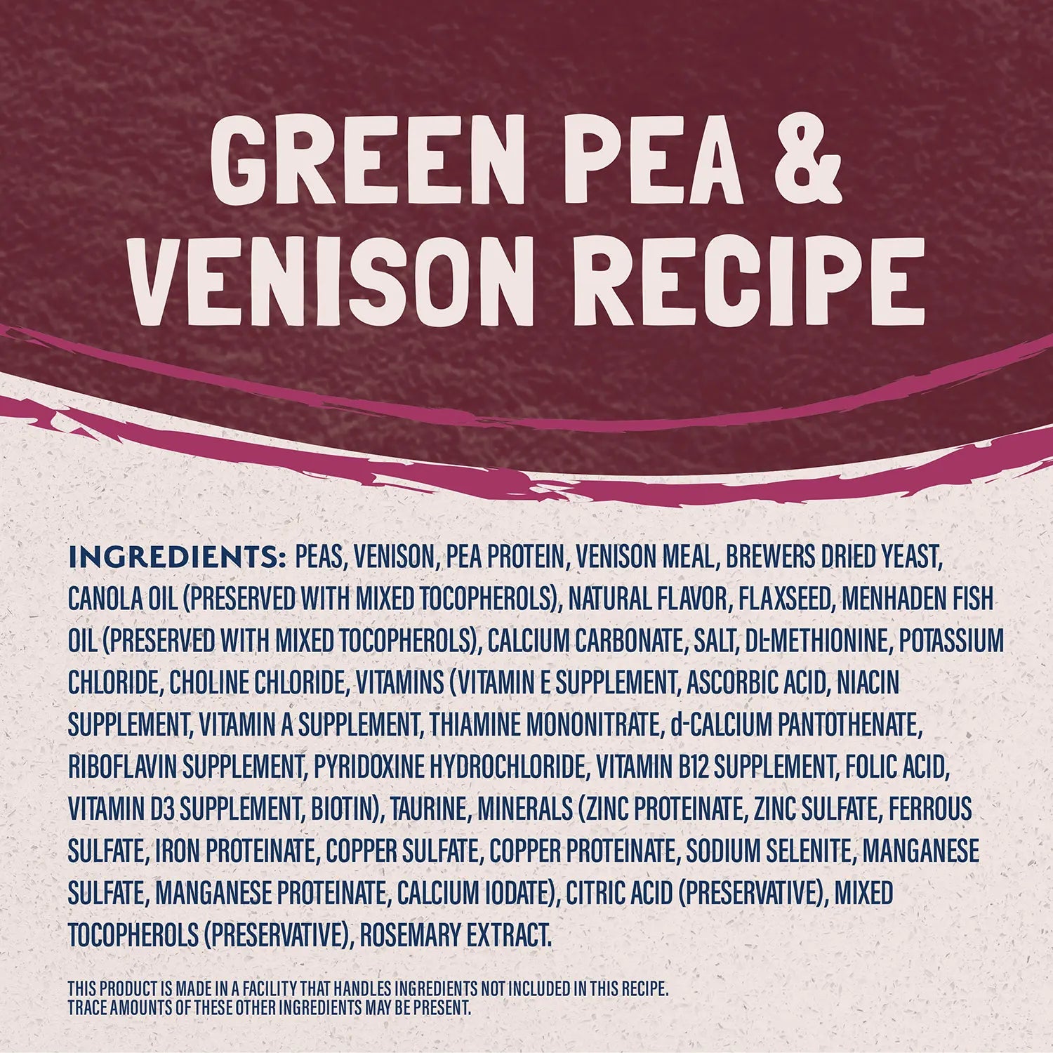 Ingredients info 1 of Natural Balance Pet Foods Limited Ingredient Reserve Grain Free Dry Cat Food Green Pea & Venison 8-lb