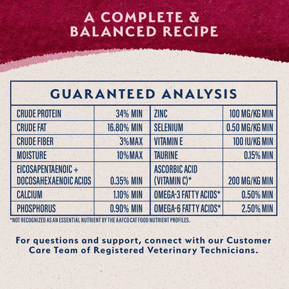 Guaranteed-Analysis of  Natural Balance Pet Foods Original Ultra Broth Coated Adult Dry Cat Food Chicken Meal & Salmon Meal 15-lb