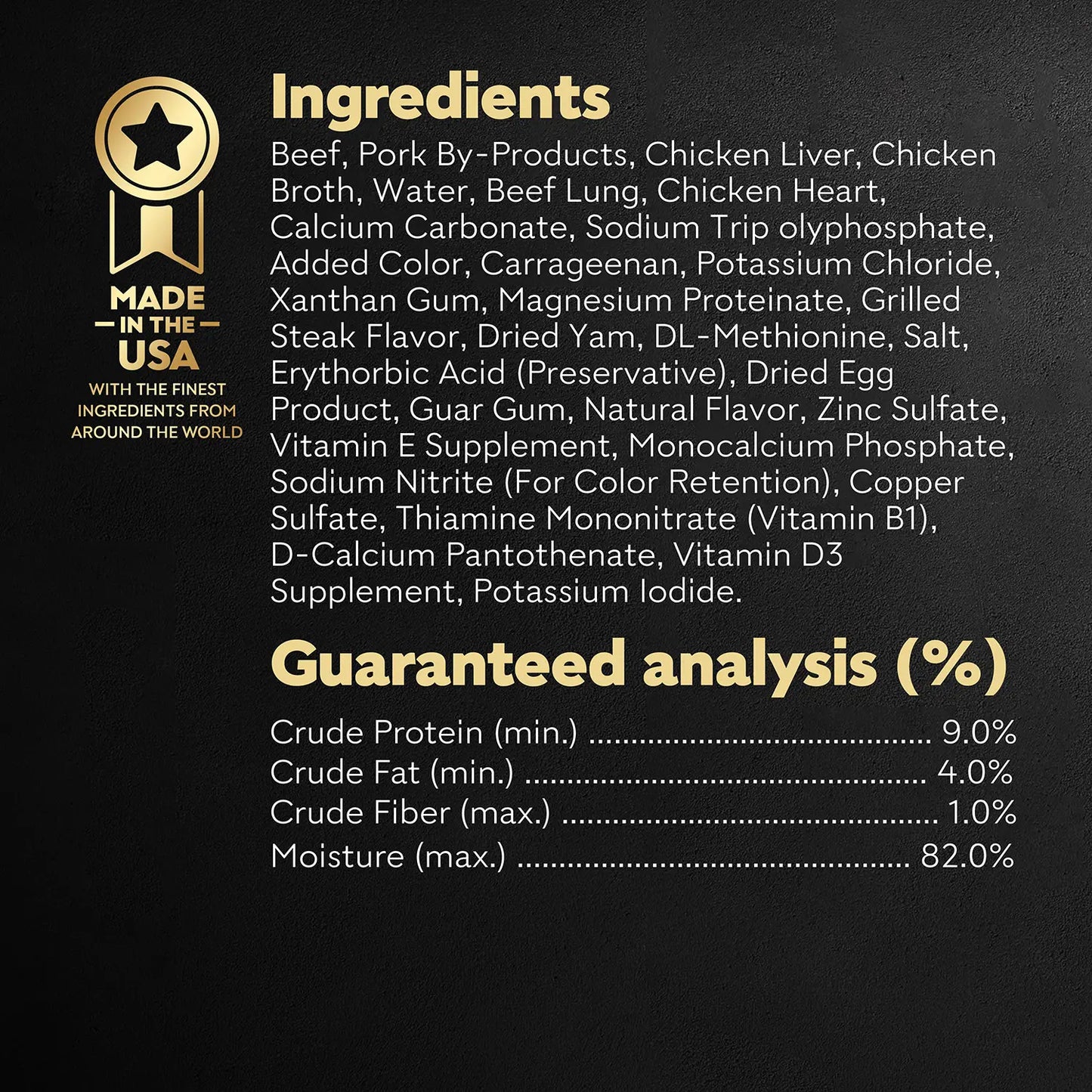 Ingredients info & Guaranteed-Analysis of Cesar Sunrise Classic Loaf in Sauce Adult Wet Dog Food Grilled Steak & Eggs 3.5-oz