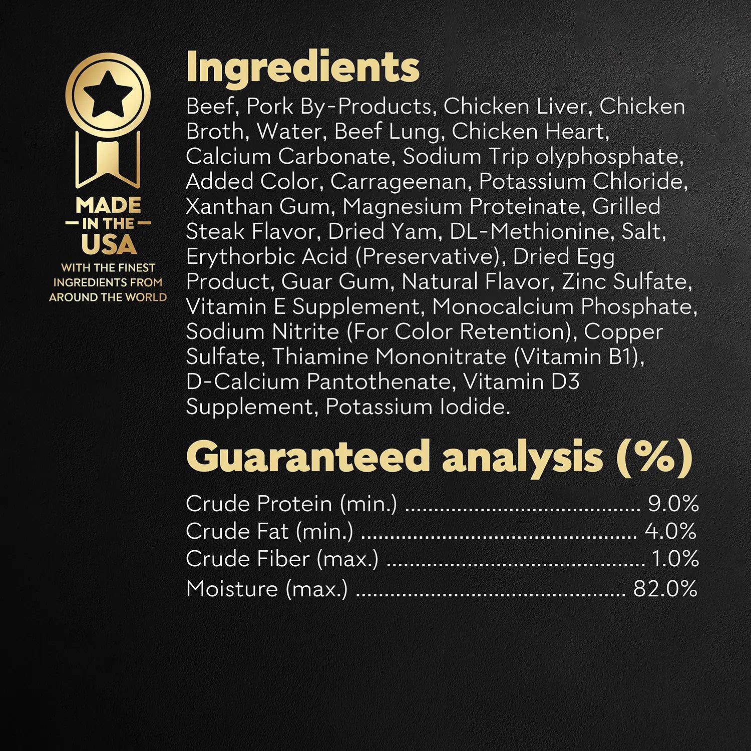 Ingredients info & Guaranteed-Analysis of Cesar Sunrise Classic Loaf in Sauce Adult Wet Dog Food Grilled Steak & Eggs 3.5-oz