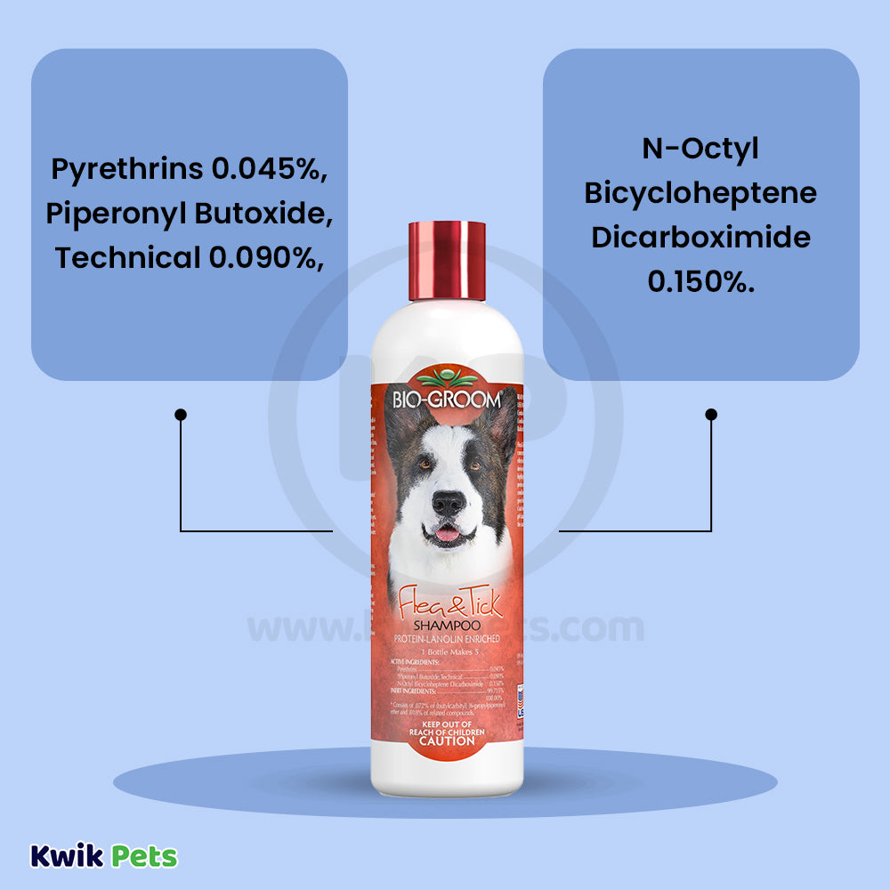 Bio-Groom Flea & Tick Dog Shampoo 12-oz, Kwik Pets