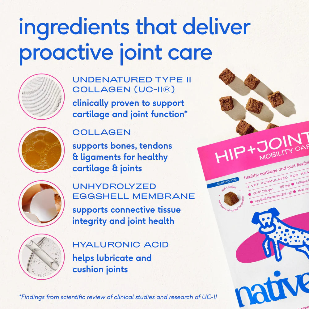 Native Pet Hip & Joint Mobility Care Chews for Dogs 60 Count, Kwik Pets