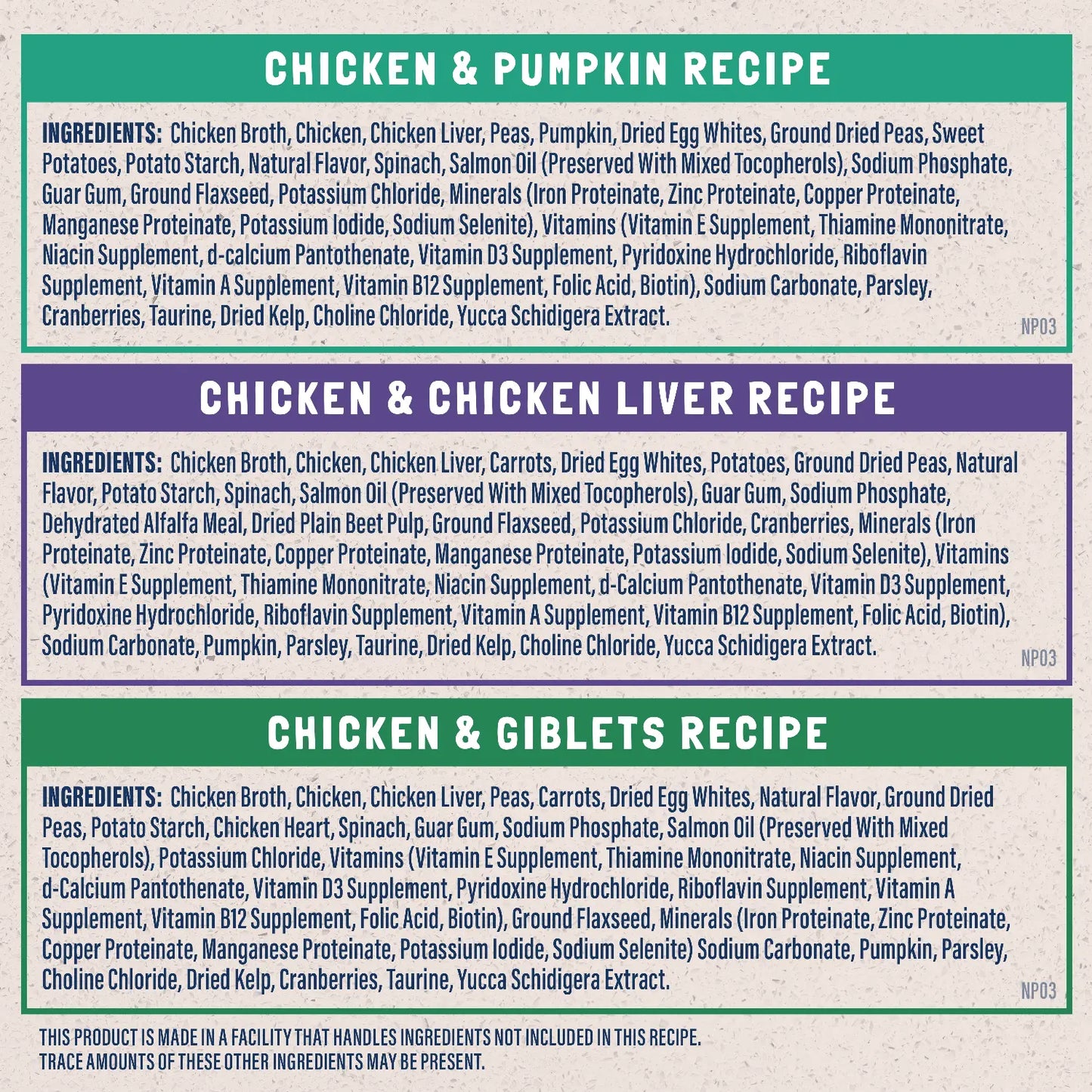 Ingredients info of Natural Balance Ultra Platefulls Chicken Morsels in Gravy Adult Wet Cat Food Variety Pack 3-oz Pouches 12 Count