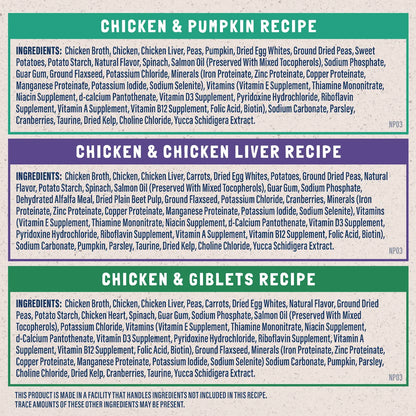 Ingredients info of Natural Balance Ultra Platefulls Chicken Morsels in Gravy Adult Wet Cat Food Variety Pack 3-oz Pouches 12 Count