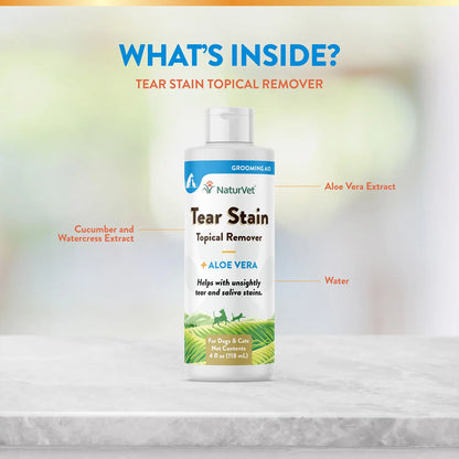 Ingredients info of NaturVet Tear Stain Topical Remover for Dogs & Cats 4-oz