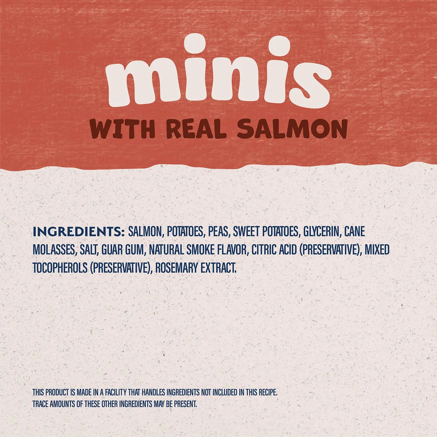 Ingredients info of Natural Balance Pet Foods Rewards Minis Soft & Meaty Dog Treats Salmon 5.3-oz