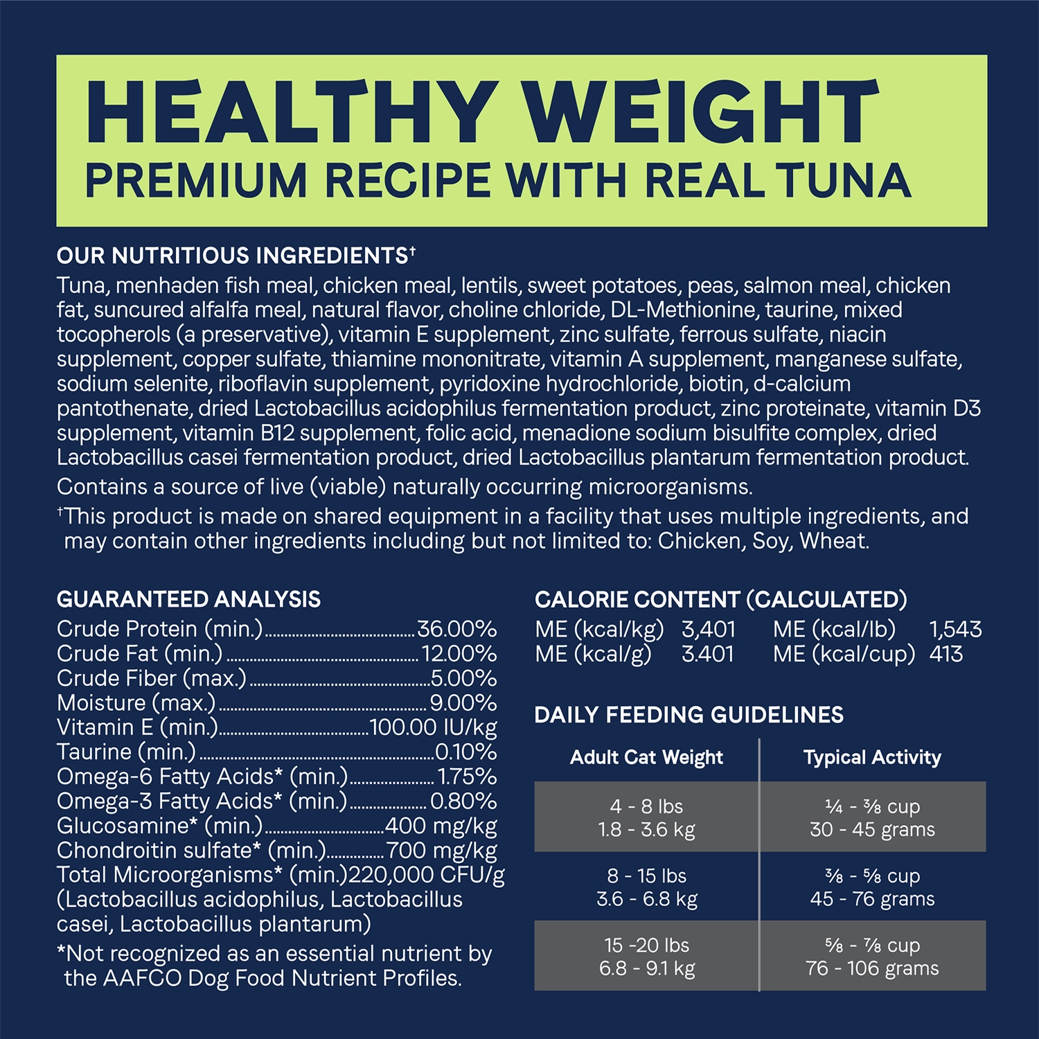Ingredients & Guaranteed-Analysis of CANIDAE PURE Grain-Free Limited Ingredient Healthy Weight Dry Cat Food Tuna 10-lb