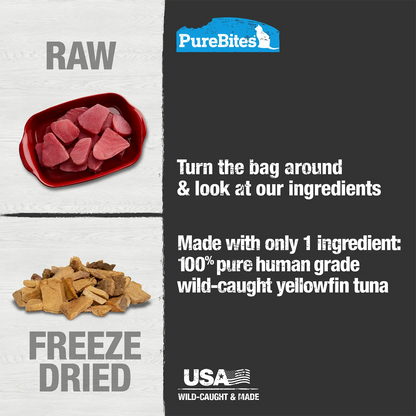 Ingredients info of PureBites Wild-Caught Tuna Freeze-Dried Cat Treats 1.8-oz