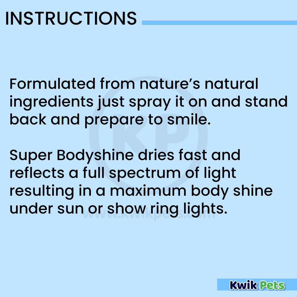 Usages Instructions of Cowboy Magic Super Bodyshine Spray 32-oz