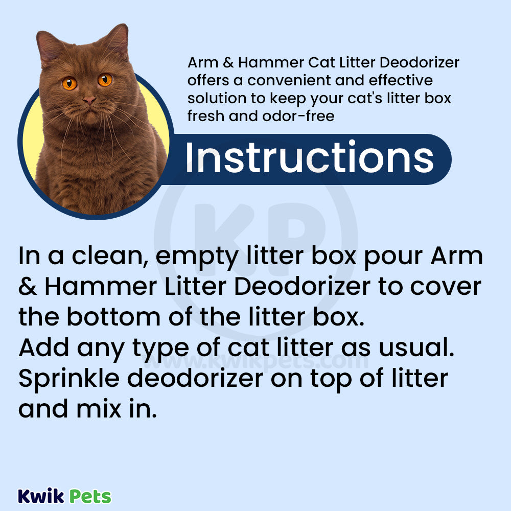 Usages Instructions of Arm & Hammer Cat Litter Deodorizer with Baking Soda 20-oz