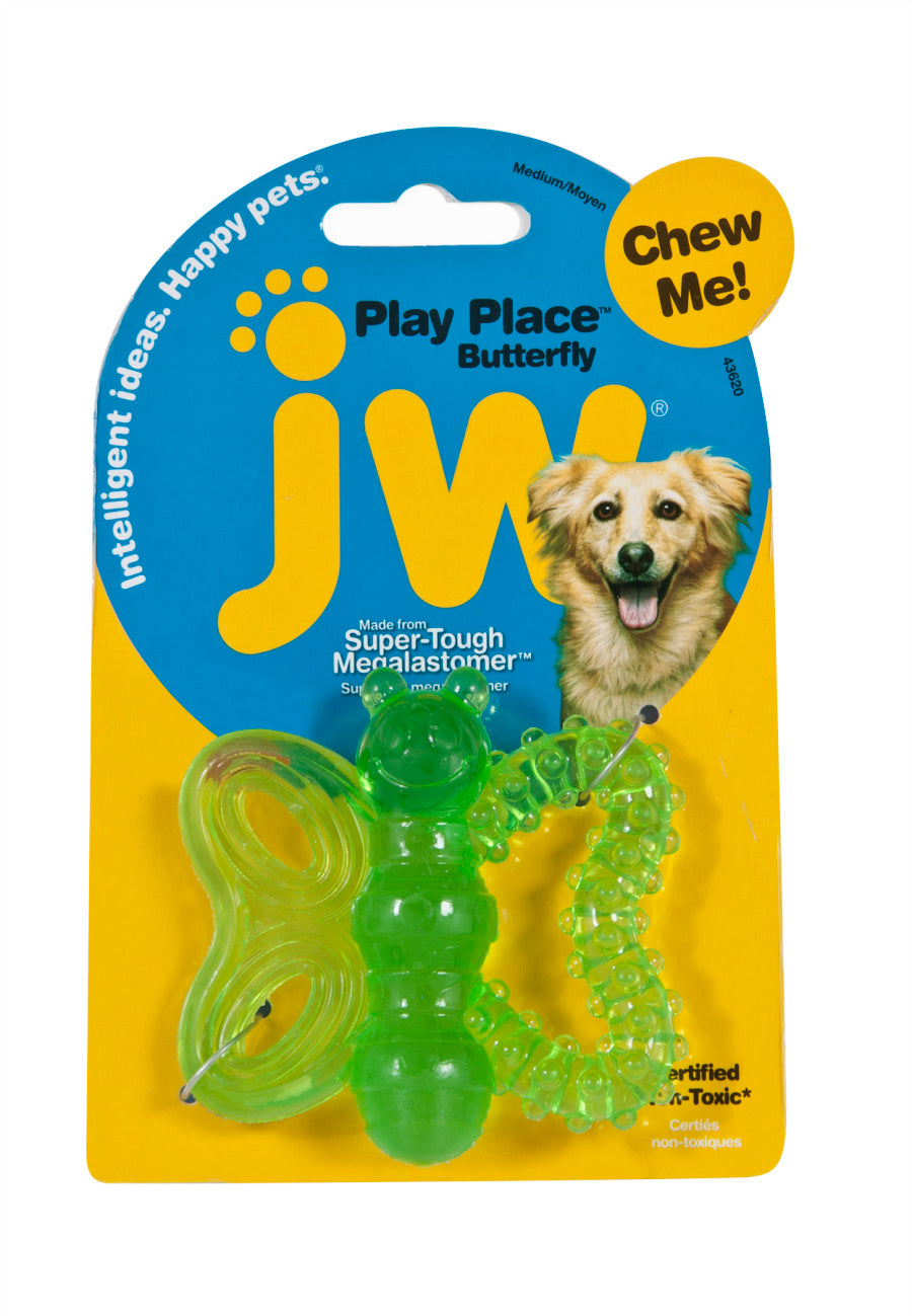 JW Pet PlayPlace Butterfly Teether Dog Toy Assorted Medium