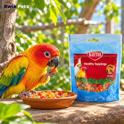 Lifestyle of Kaytee Healthy Toppings Papaya Bits for All Pet Birds 2.5-oz