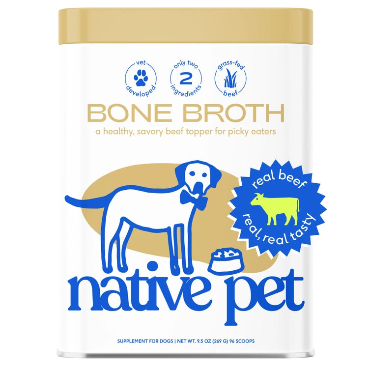 Native Pet Organic Beef Bone Broth Powder Grain-Free Dog Food Topper 9.5-oz, Kwik Pets