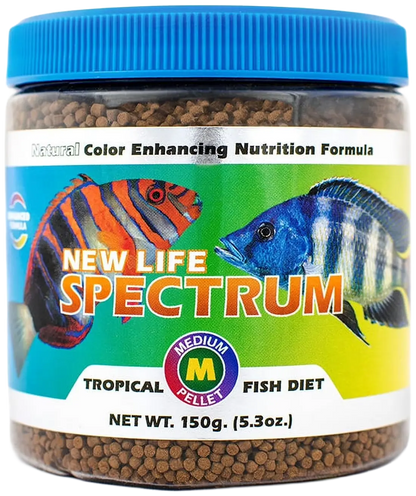 Front of New Life Spectrum Tropical Sinking Pellets Fish Food Medium 5.3-oz