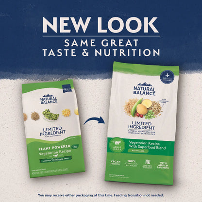 New Look of Natural Balance Pet Foods L.I.D Plant Powered Vegan-Friendly Vegetarian Recipe Dry Dog Food 4-lb